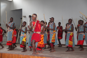 Pupils of Oloong’onot Primary entertain guests at the Awards Ceremony